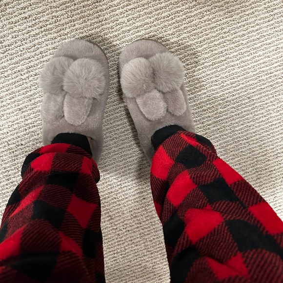 Women Indoor Fluffy Bunny Slippers Light Brown Us Size 6 to 7 Wz Two Rabbit Ears - Picture 2 of 8